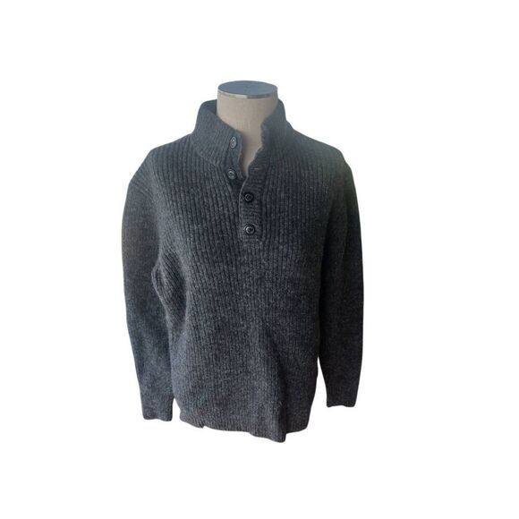 Woolrich wool men's large 4 button pull on sweater grey - Picture 1 of 4